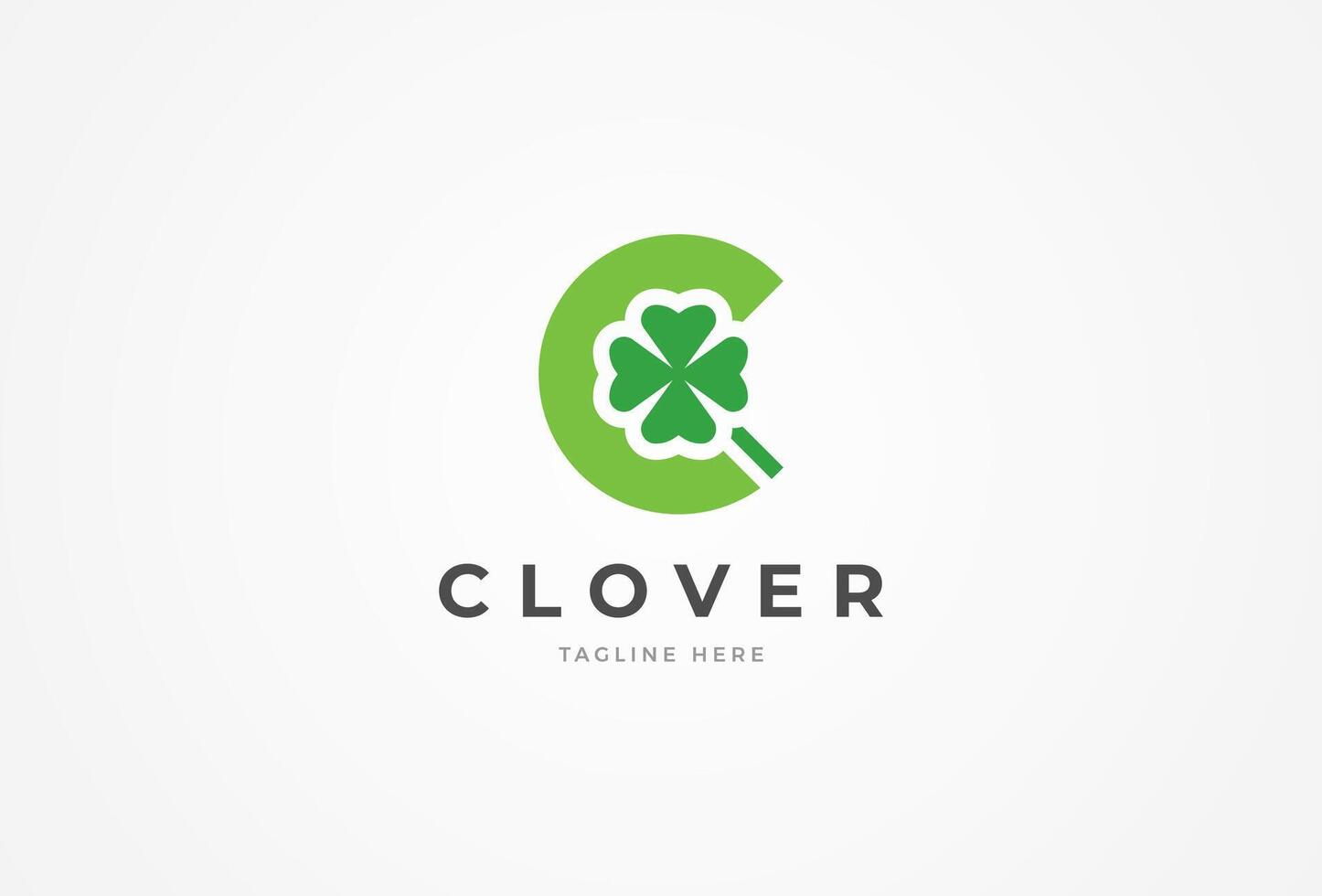 Initial Letter C Clover Logo, Letter C with Clover icon combination Logo template element, illustration vector