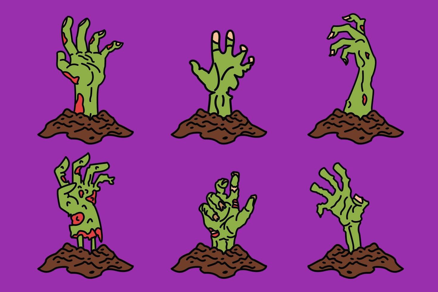 Zombie Hand Bundle Ilustration vector