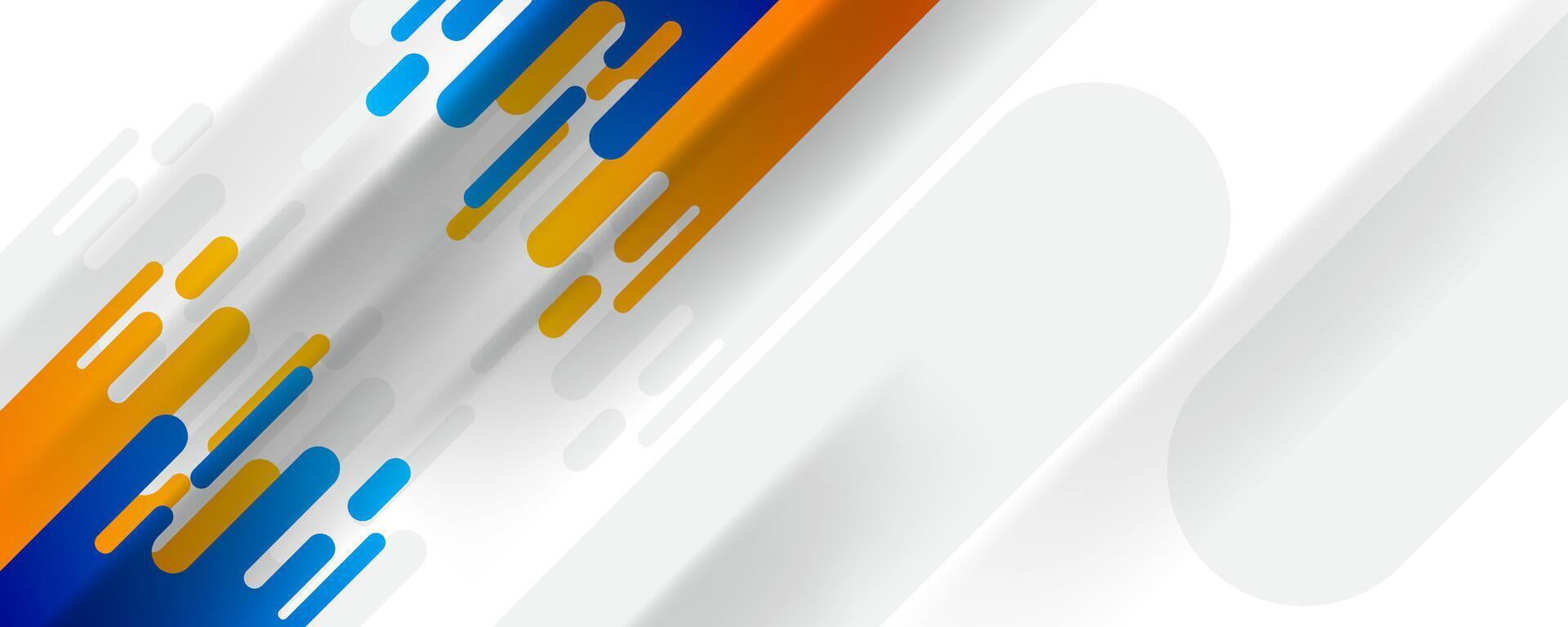blue and orange rounded shapes abstract background vector