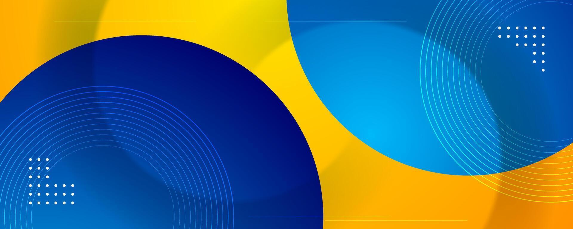 blue and yellow circle background. great for business banner, cover, corporate poster, presentation. vector