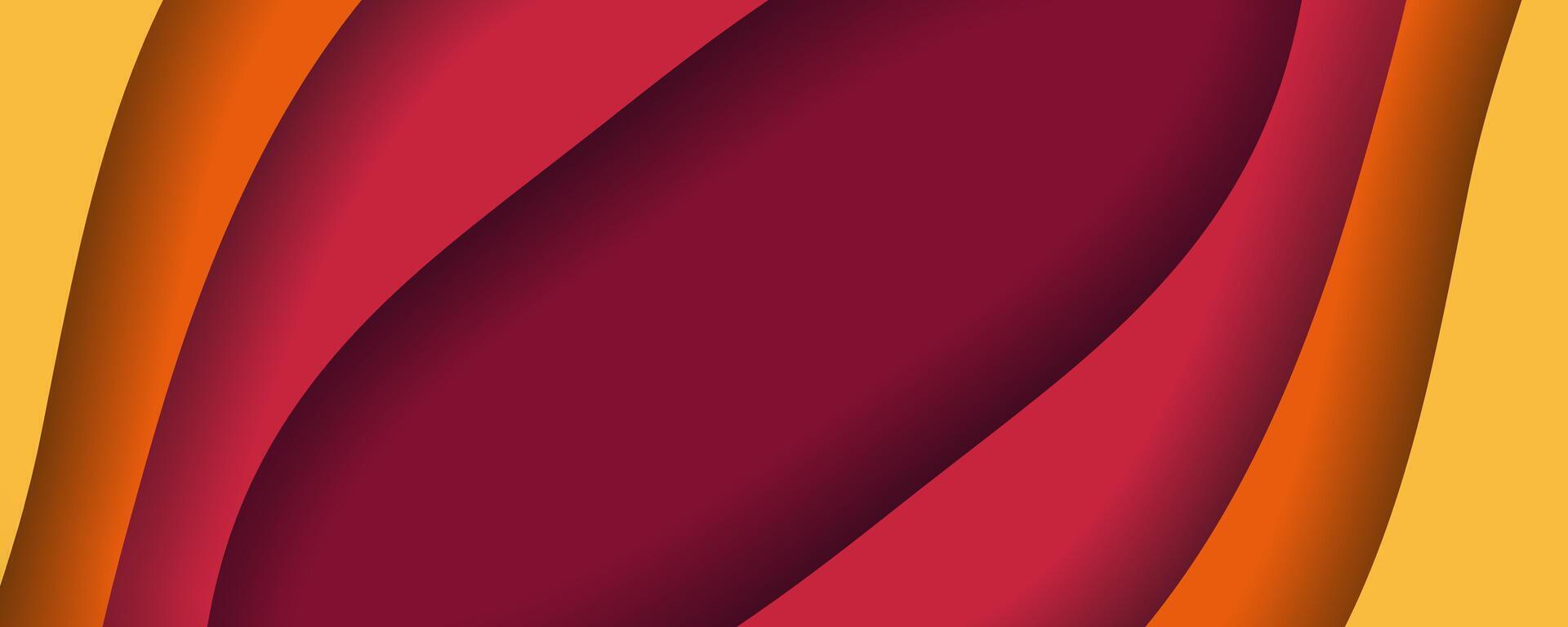 red and orange dimension layers background with wavy shapes vector