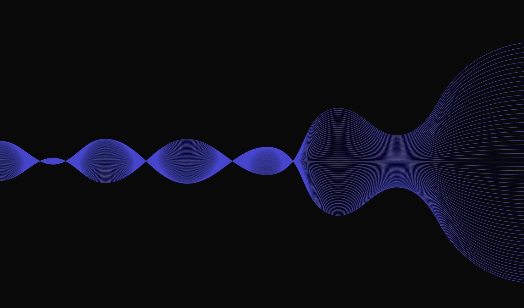 A minimalist, abstract background with a gentle, blue frequency curve. vector