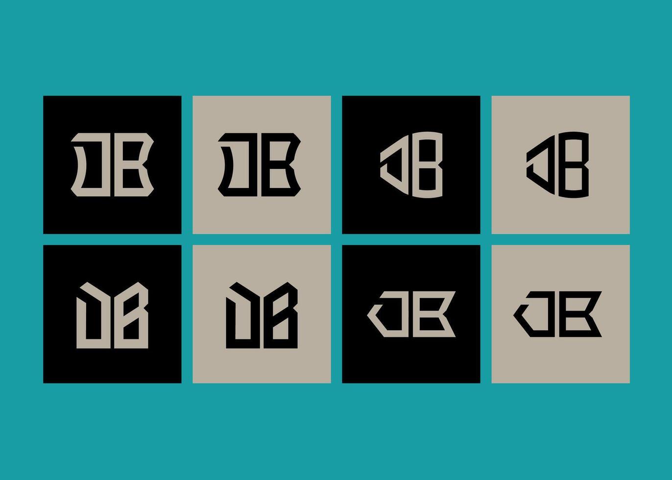 DB minimalist and classic logo set design. DB monogram polygonal and circle shape . DB unique design. vector