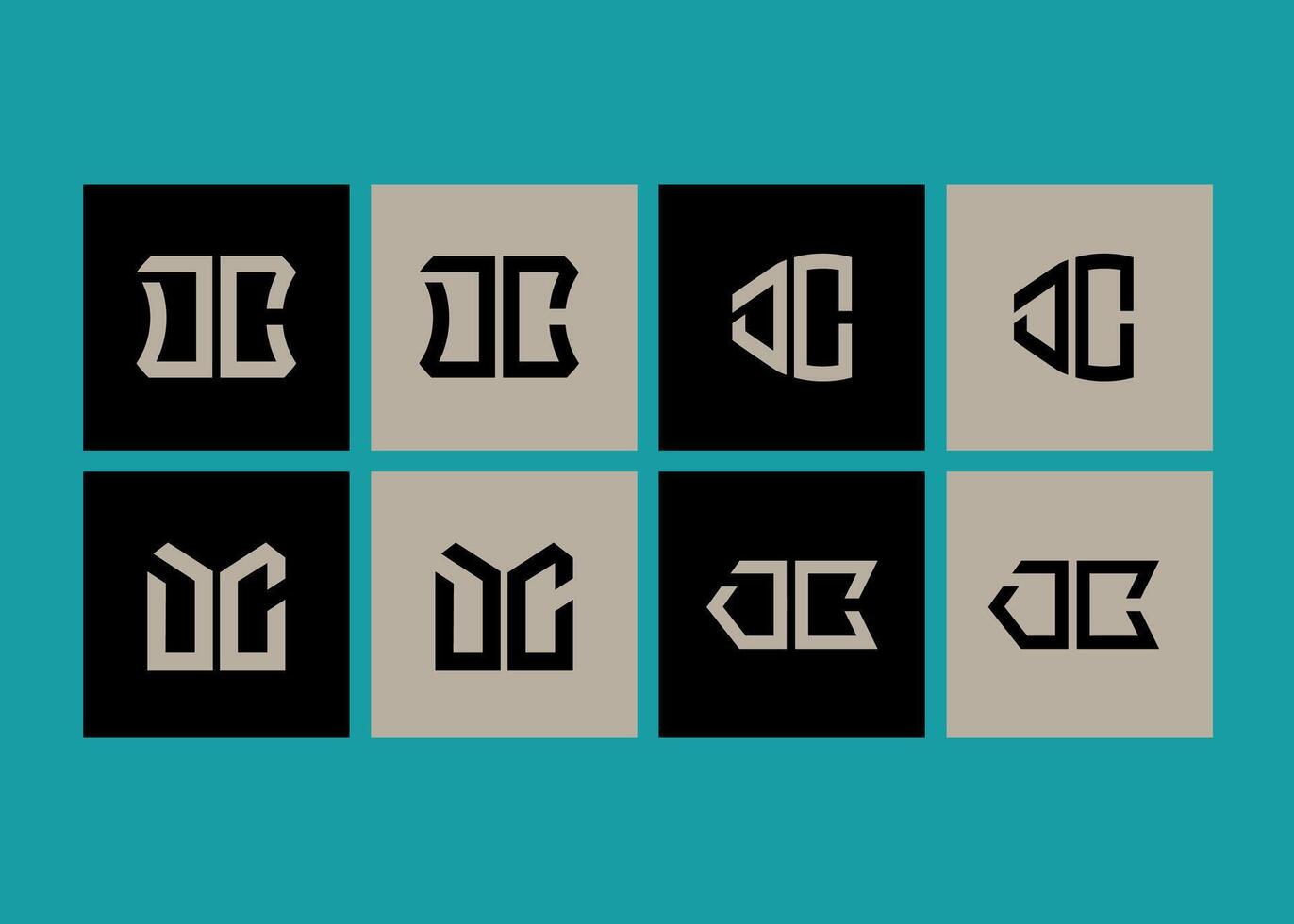 DC minimalist and classic logo set design. DC monogram polygonal and circle shape . DC unique design. vector