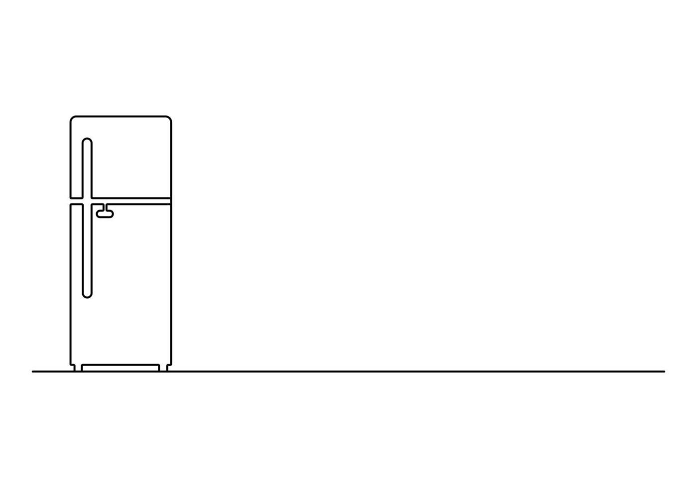 Continuous single line drawing of refrigerator pro illustration vector