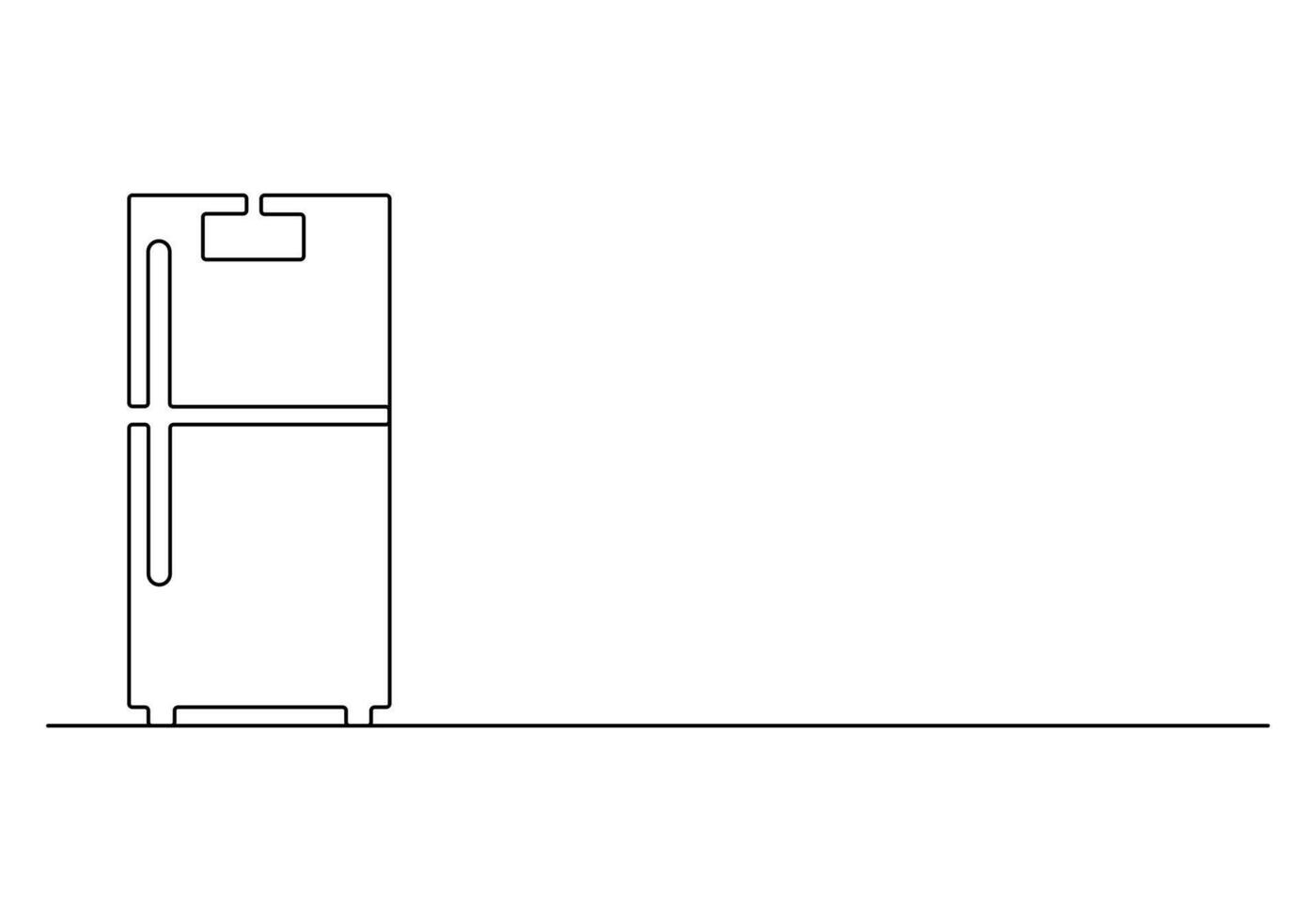 Refrigerator continuous one line drawing premium illustration vector
