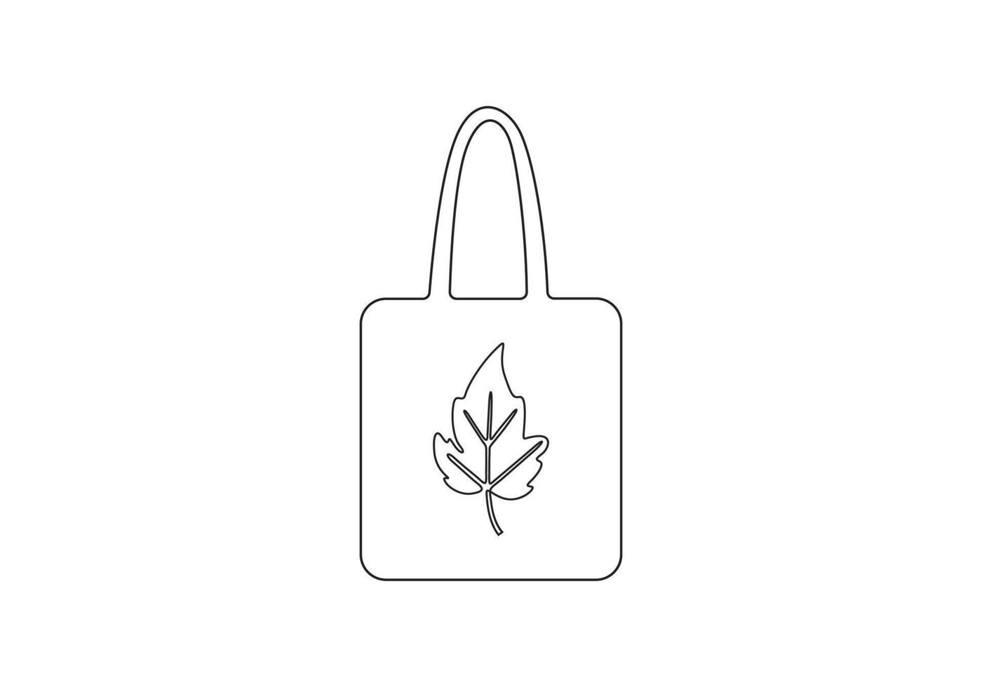 Tote bag continuous single line drawing pro illustration vector