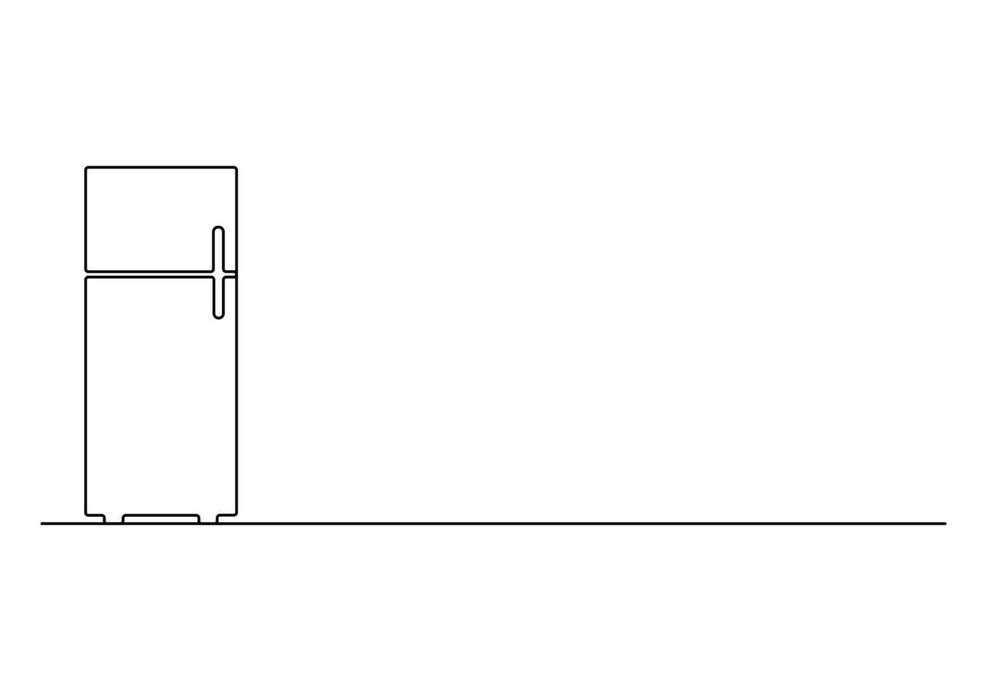 Continuous one line drawing of refrigerator pro illustration vector