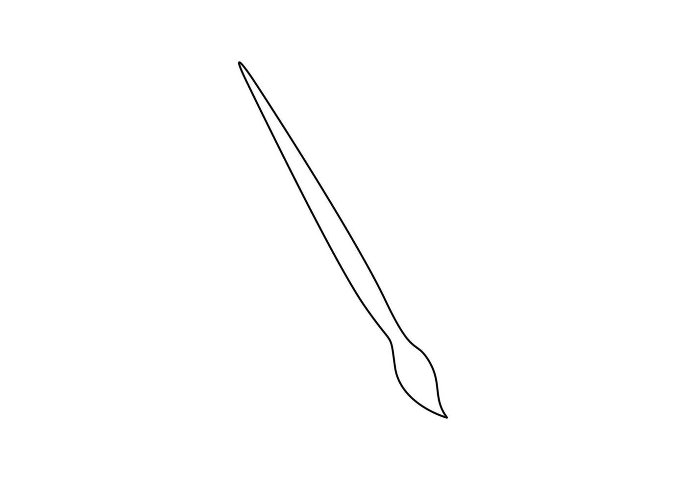 Continuous one line drawing of canvas and paint brush pro illustration vector