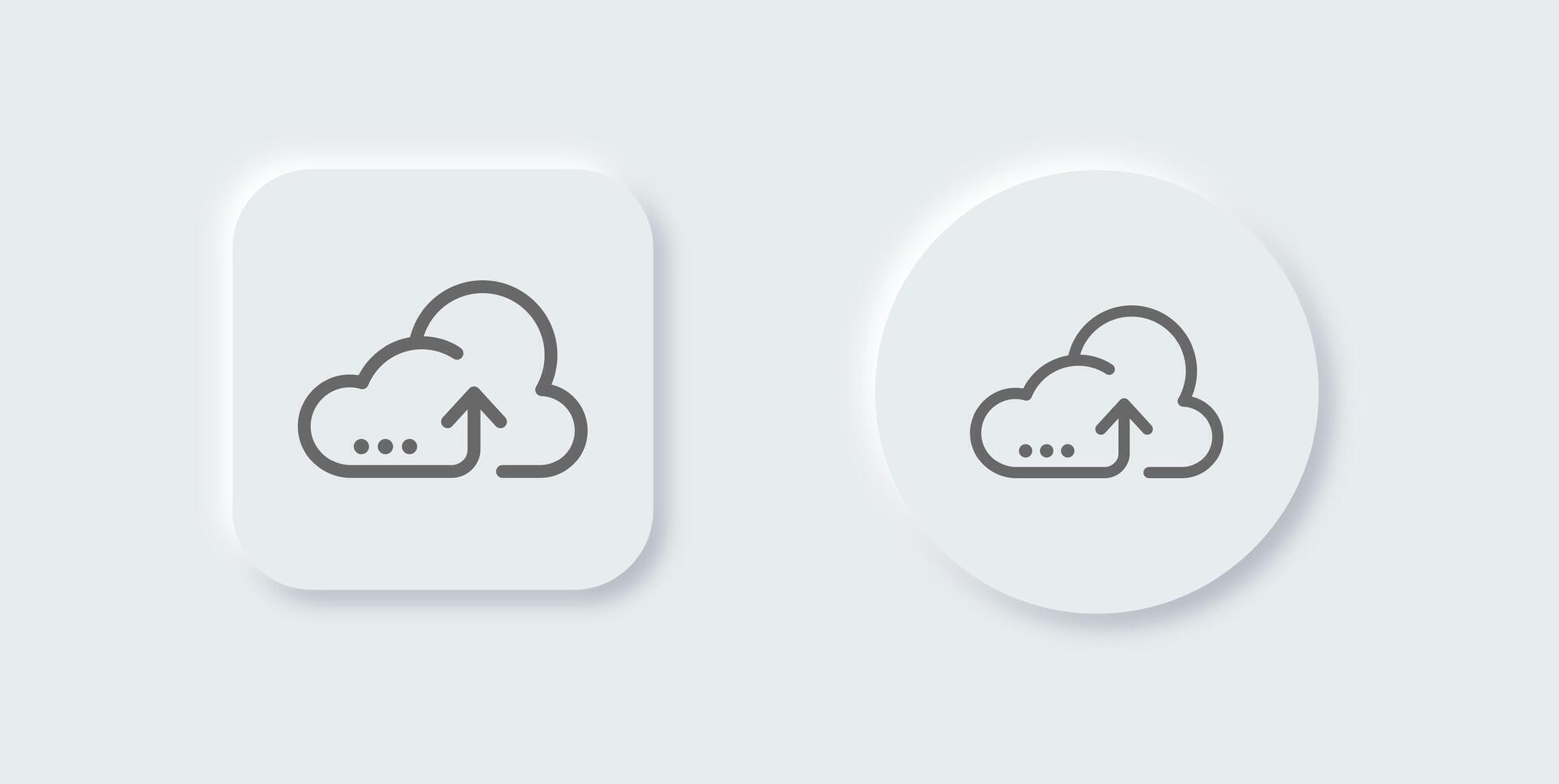 Cloud computing line icon in neomorphic design style. Server signs illustration. vector