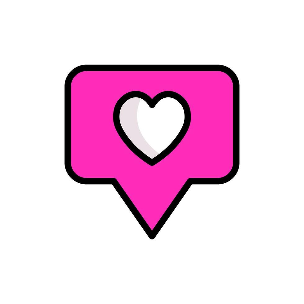 Message bubble with heart. Social media notification icons in speech bubbles. vector