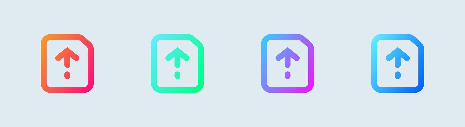 Upload line icon in gradient colors. Arrow signs illustration. vector