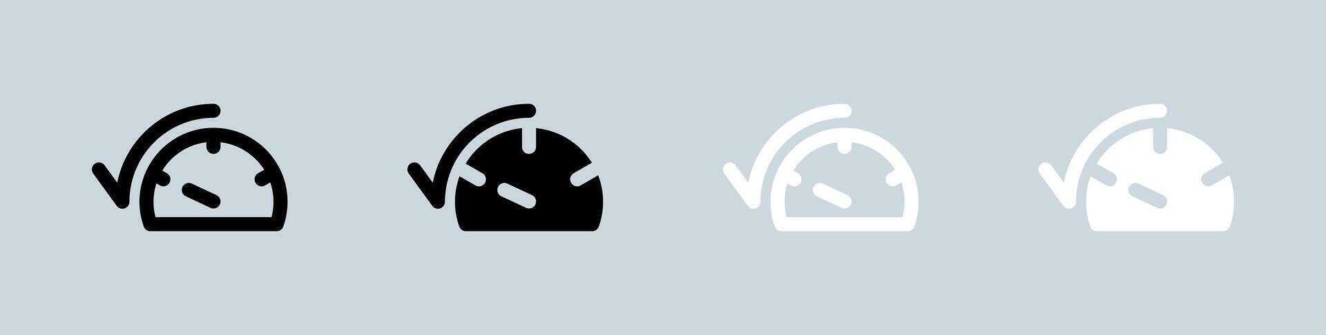 Slow icon set in black and white. Measure signs illustration. vector