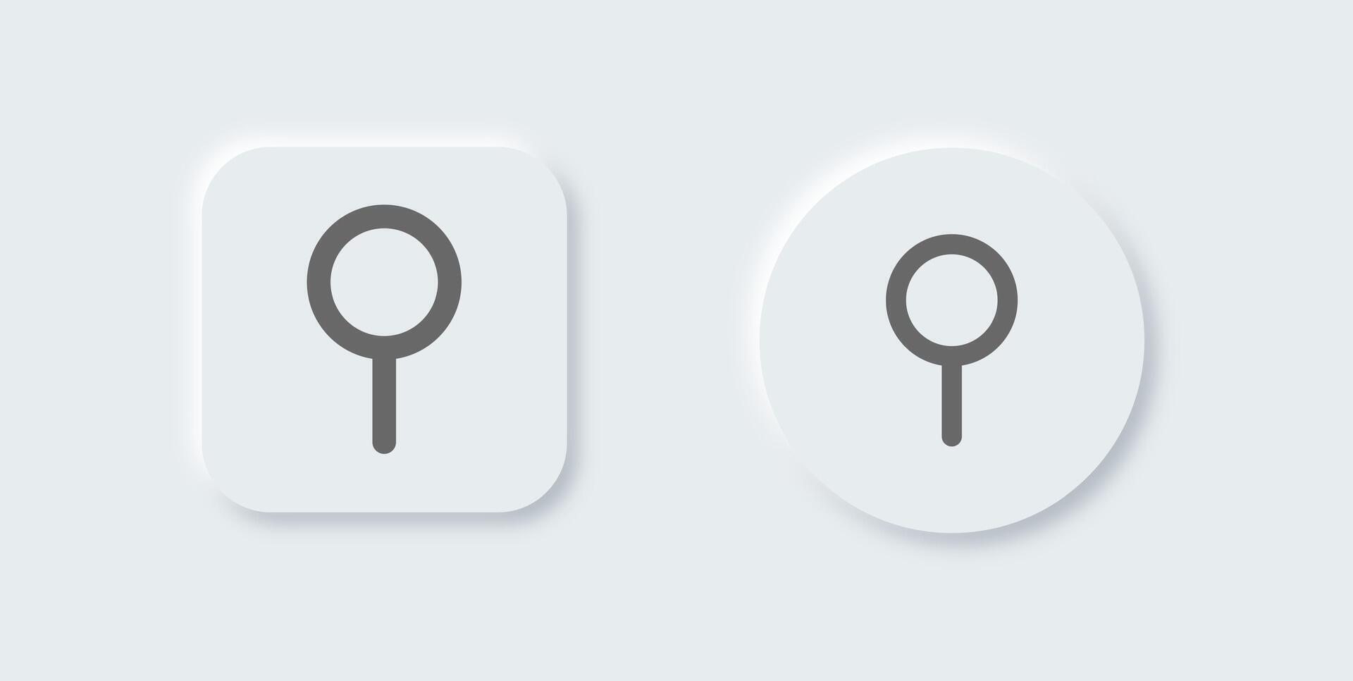 Pin line icon in neomorphic design style. Attachment signs illustration. vector