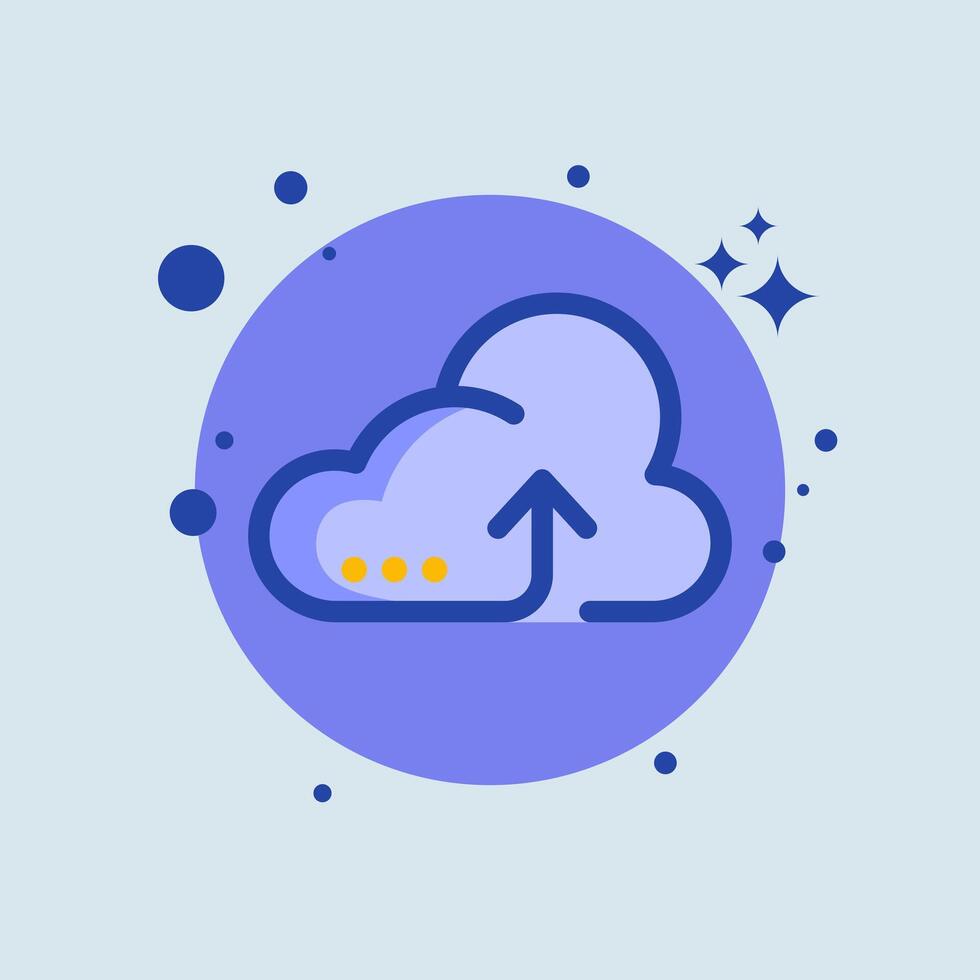 Cloud computing flat illustration. Server signs illustration. vector