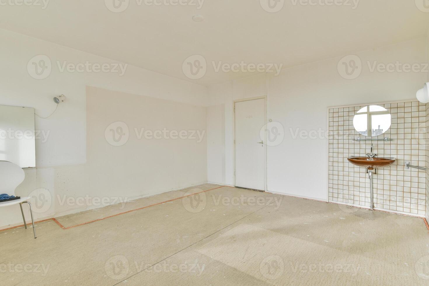 A bathroom with a sink and a mirror photo