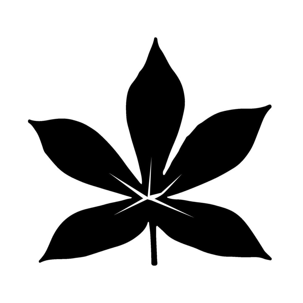 cassava leaf icon silhouette vector