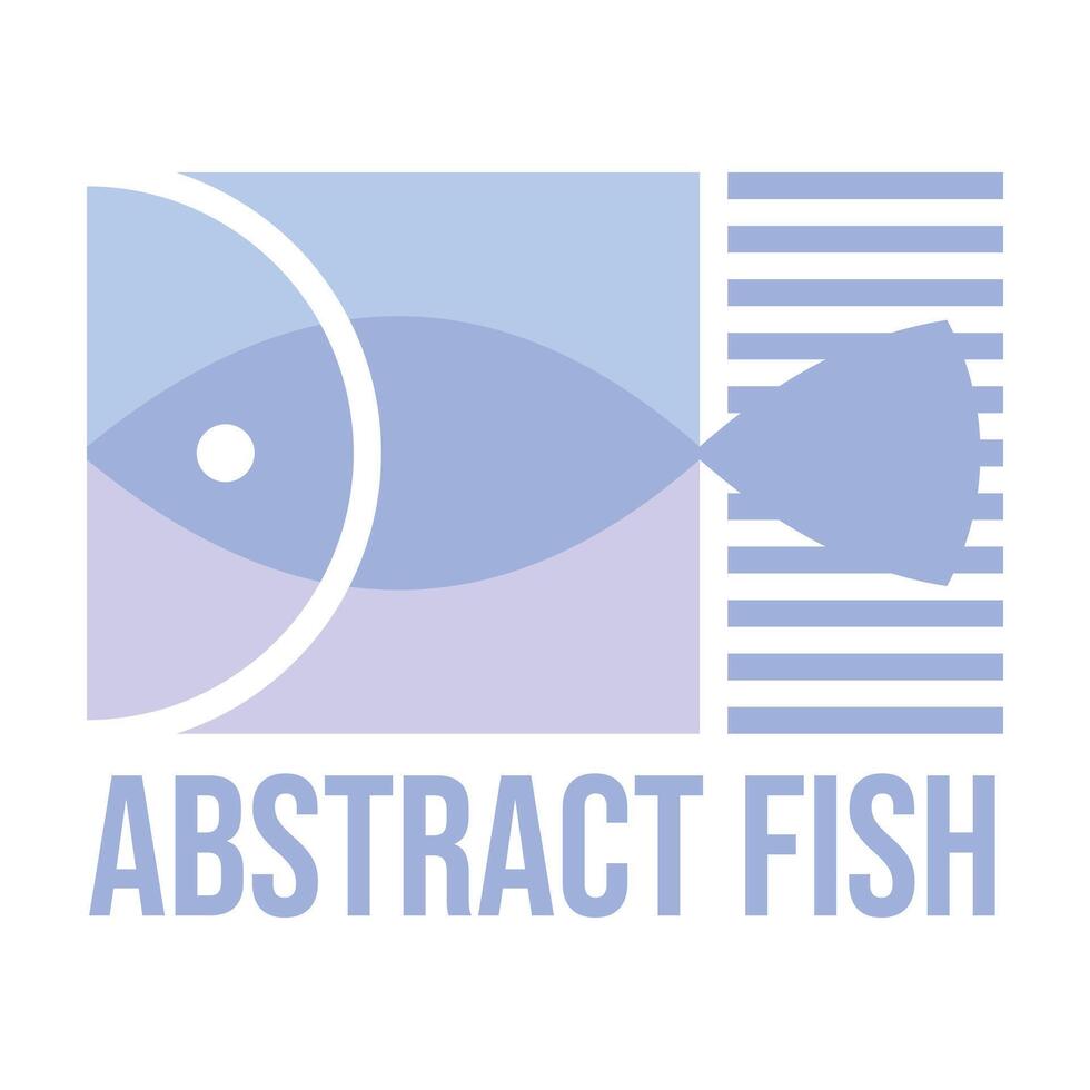 abstract fish flat minimalist design logo vector