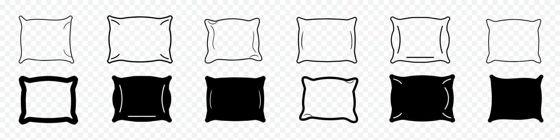 Pillow icon set vector