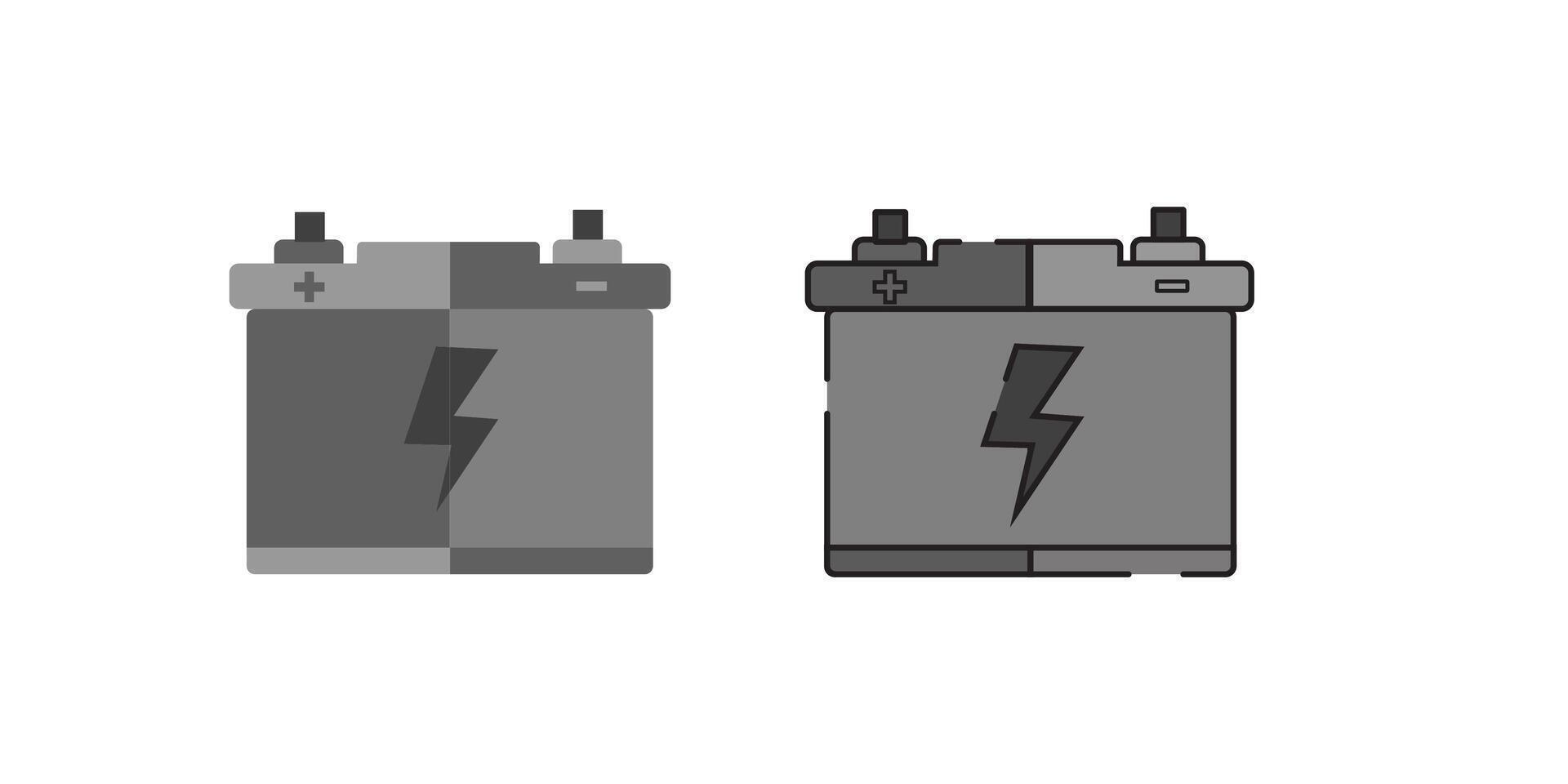 Auto battery icon. Car accumulator icons collection. Car battery icons vector