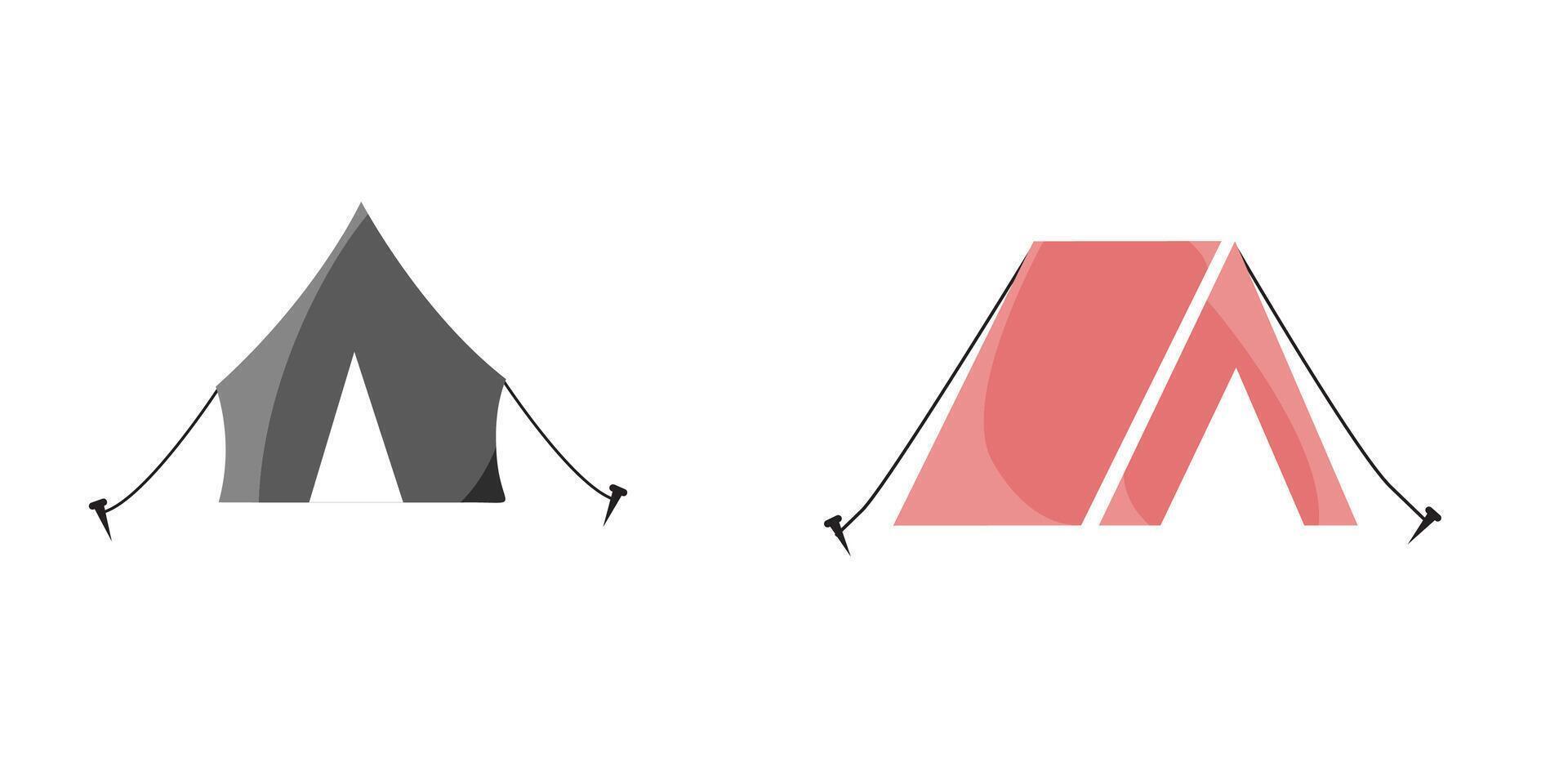 Tourist tent icon , simple flat black trendy style illustration vector