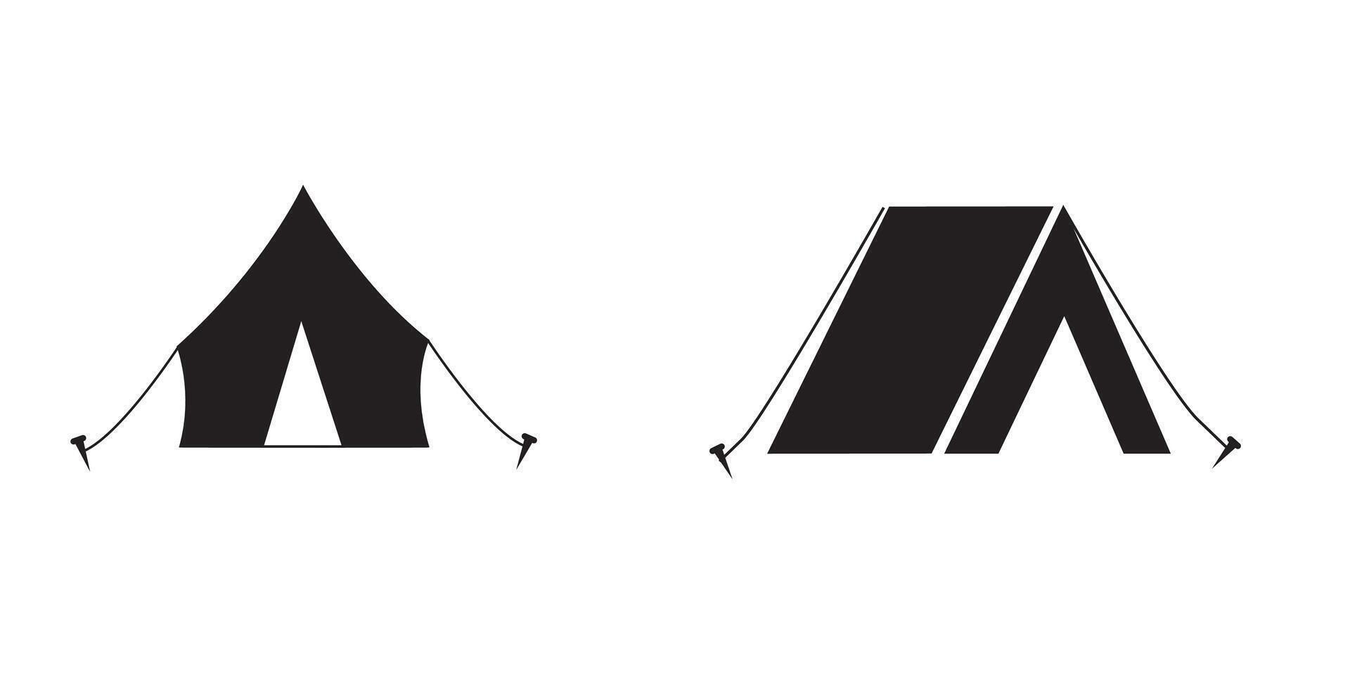 Tourist tent icon , simple flat black trendy style illustration vector