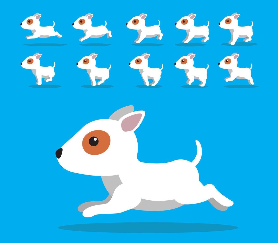 Animal Animation Sequence Dog Bull Terrier Cartoon Brown Eye vector