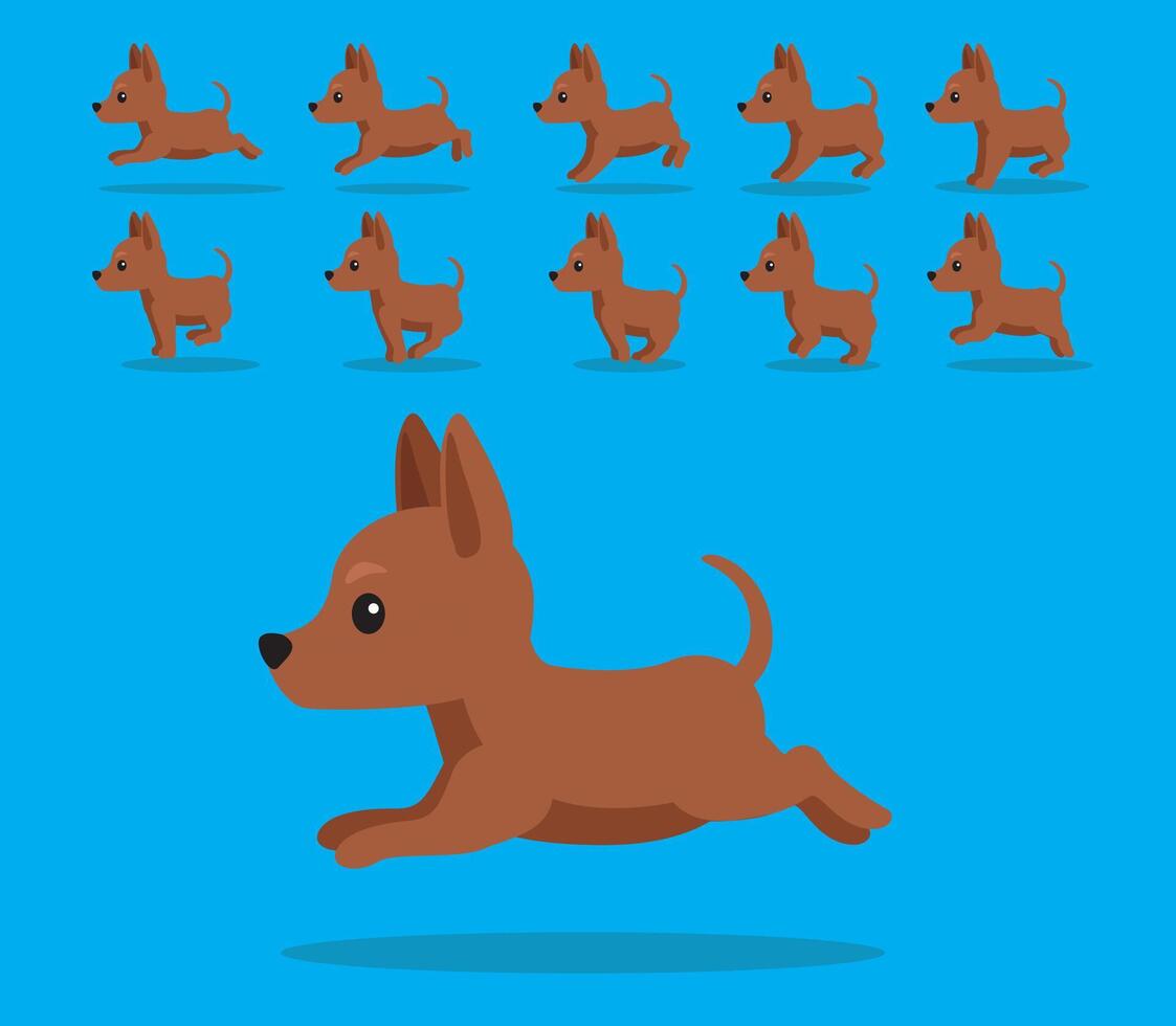 Animal Animation Sequence Dog Miniature Pinscher Cartoon Red Coat vector