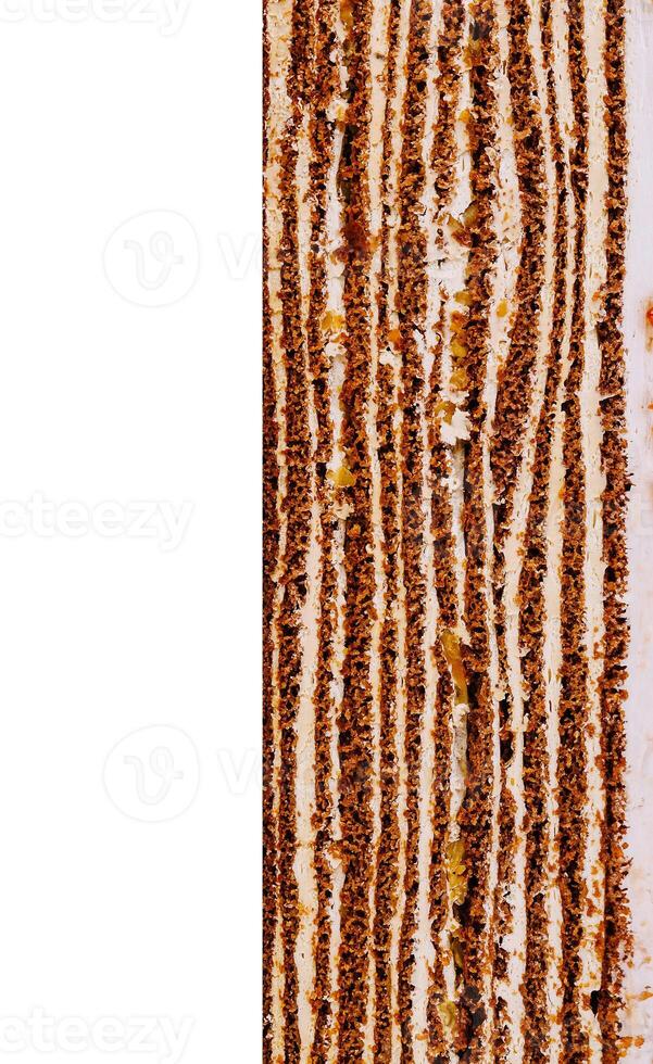Delicious layer cake texture showing multiple layers of cream filling and cake batter photo