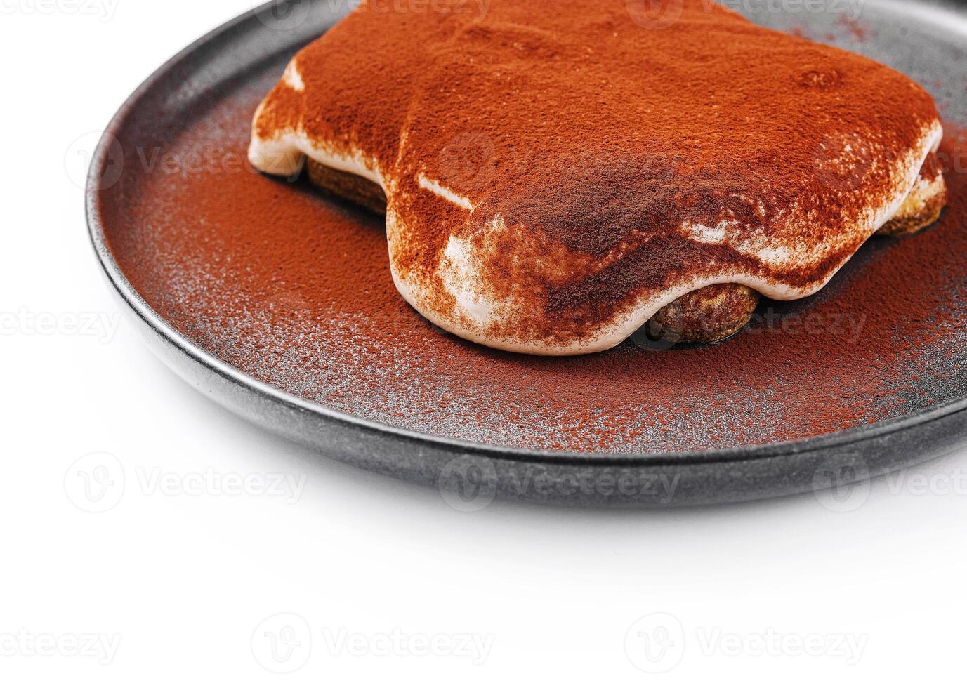 Classic tiramisu dessert on plate photo
