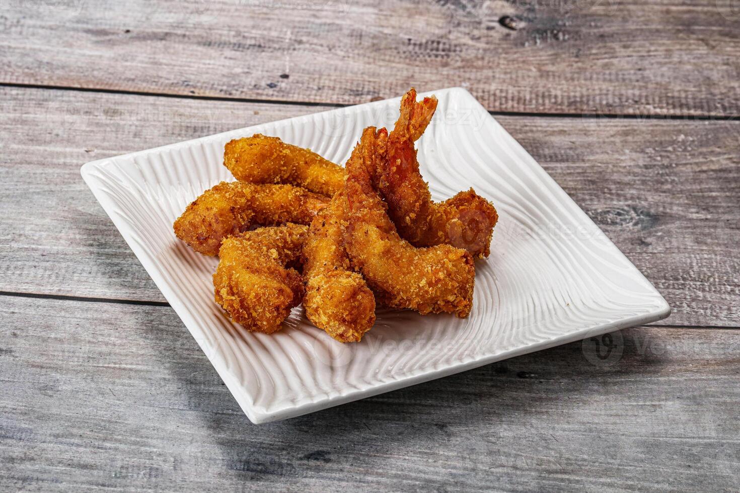 Delicous crispy shrimps appetizer snack photo