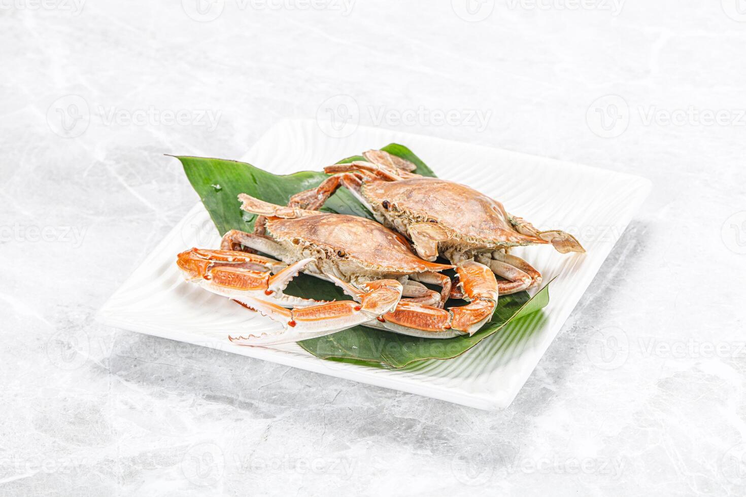 Yummy boiled crab in the plate photo