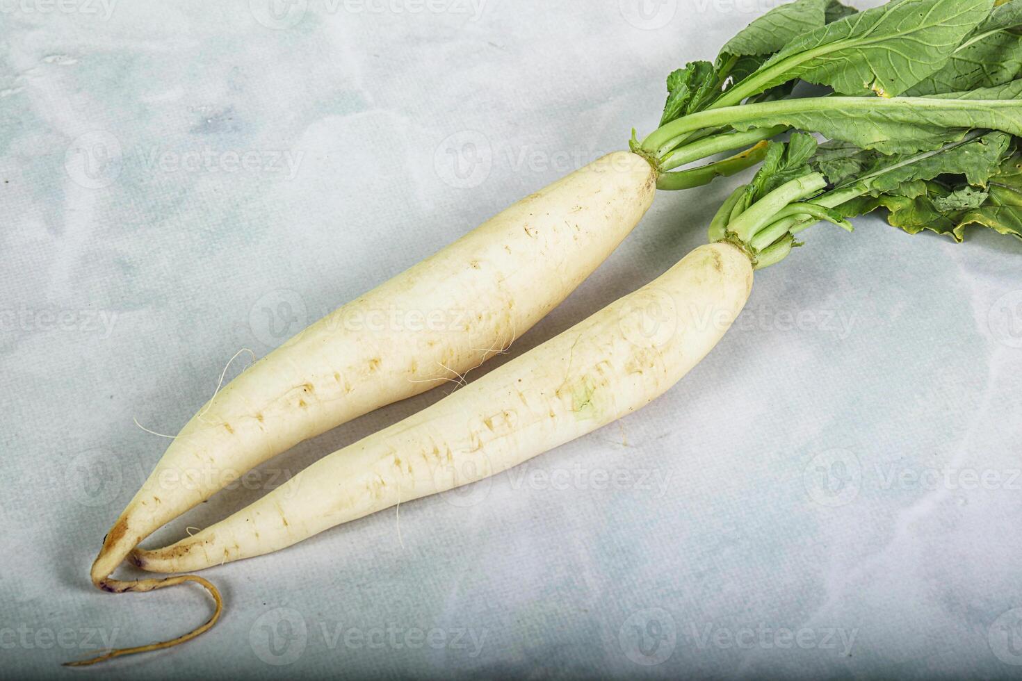 Raw ripe organic Daikon root photo