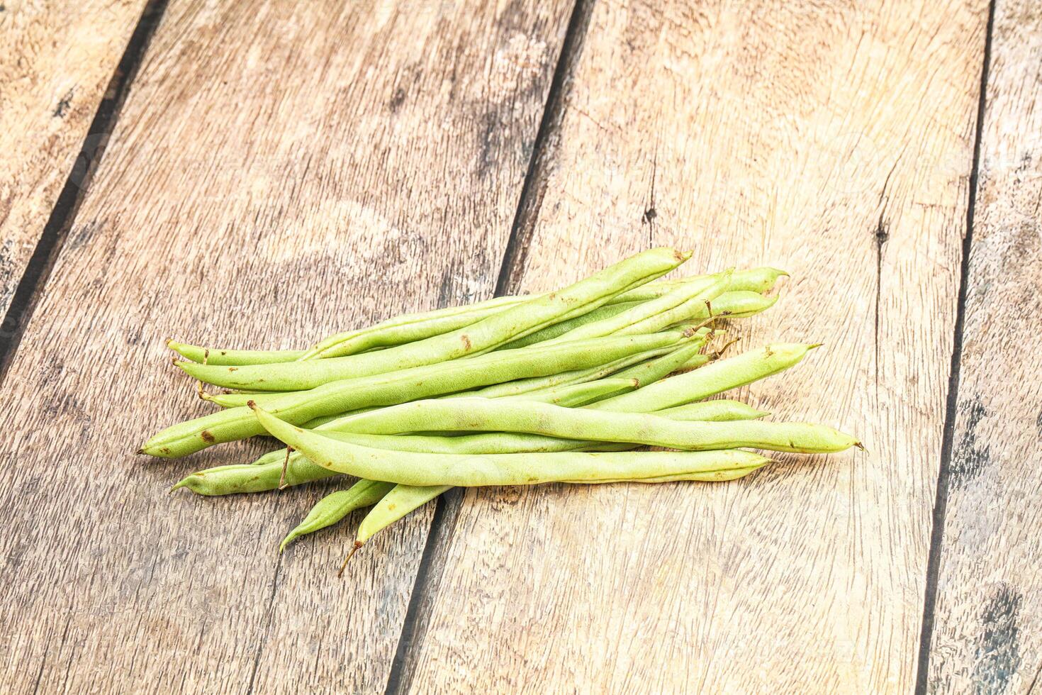 Raw fresh young green bean photo