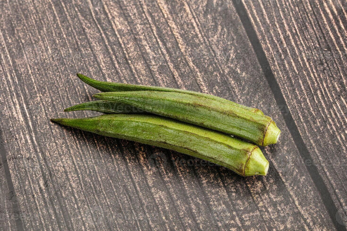 Natural organic raw green okra photo