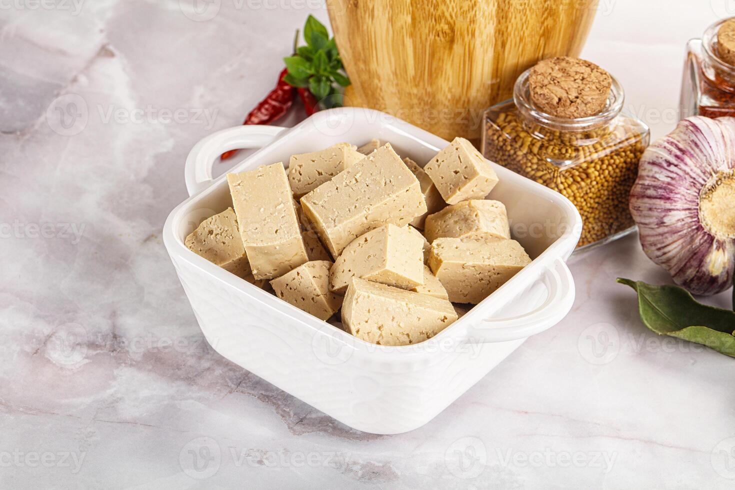 Vegan cuisine - organic tofu cheese photo