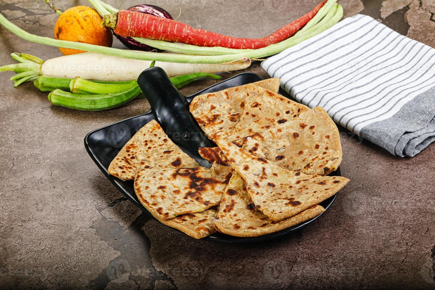 Indian Aloo Paratha - bread with potato photo
