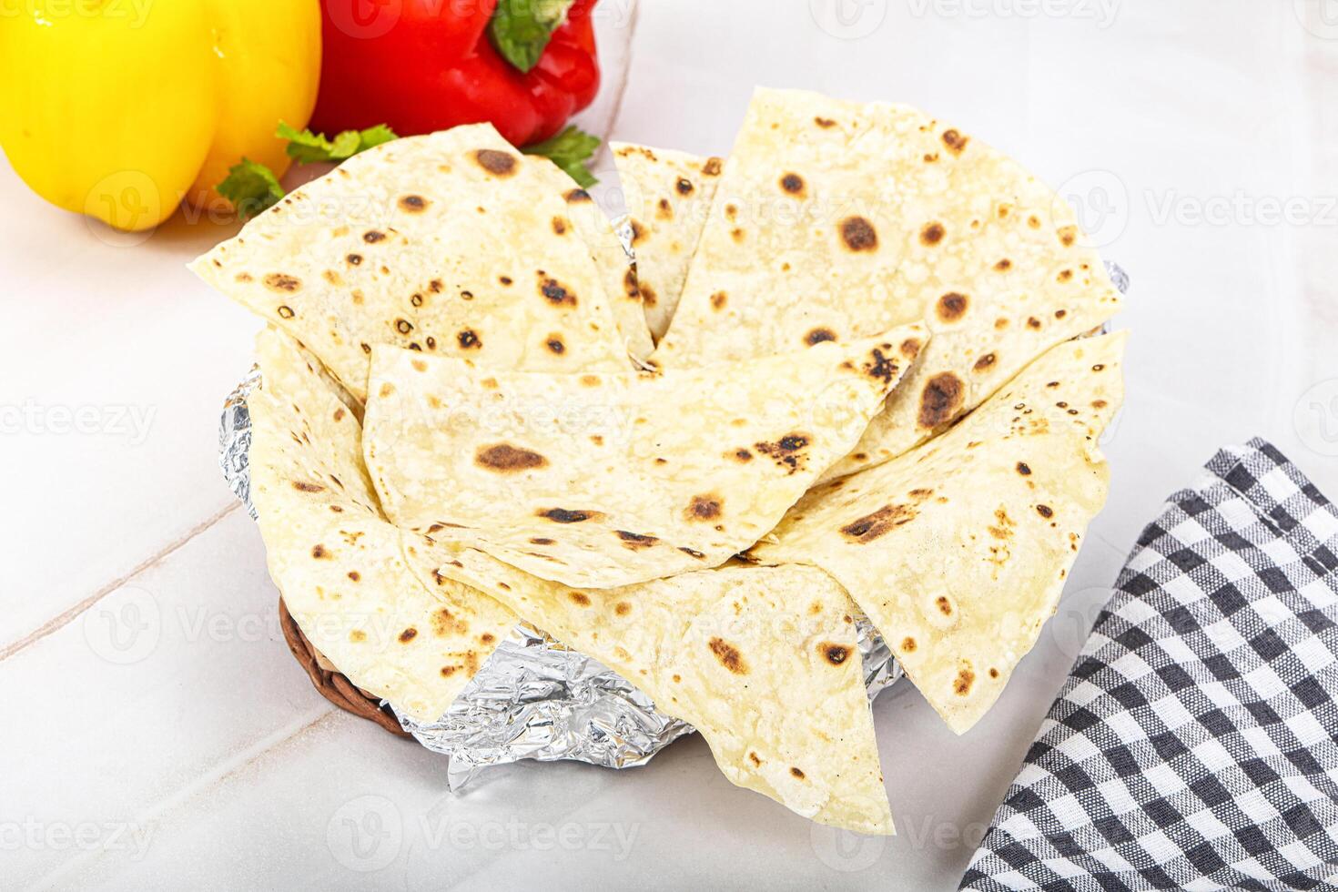Indian cuisine tandoori bread naan photo
