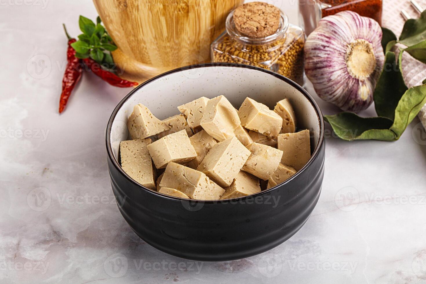 Vegan cuisine - organic tofu cheese photo
