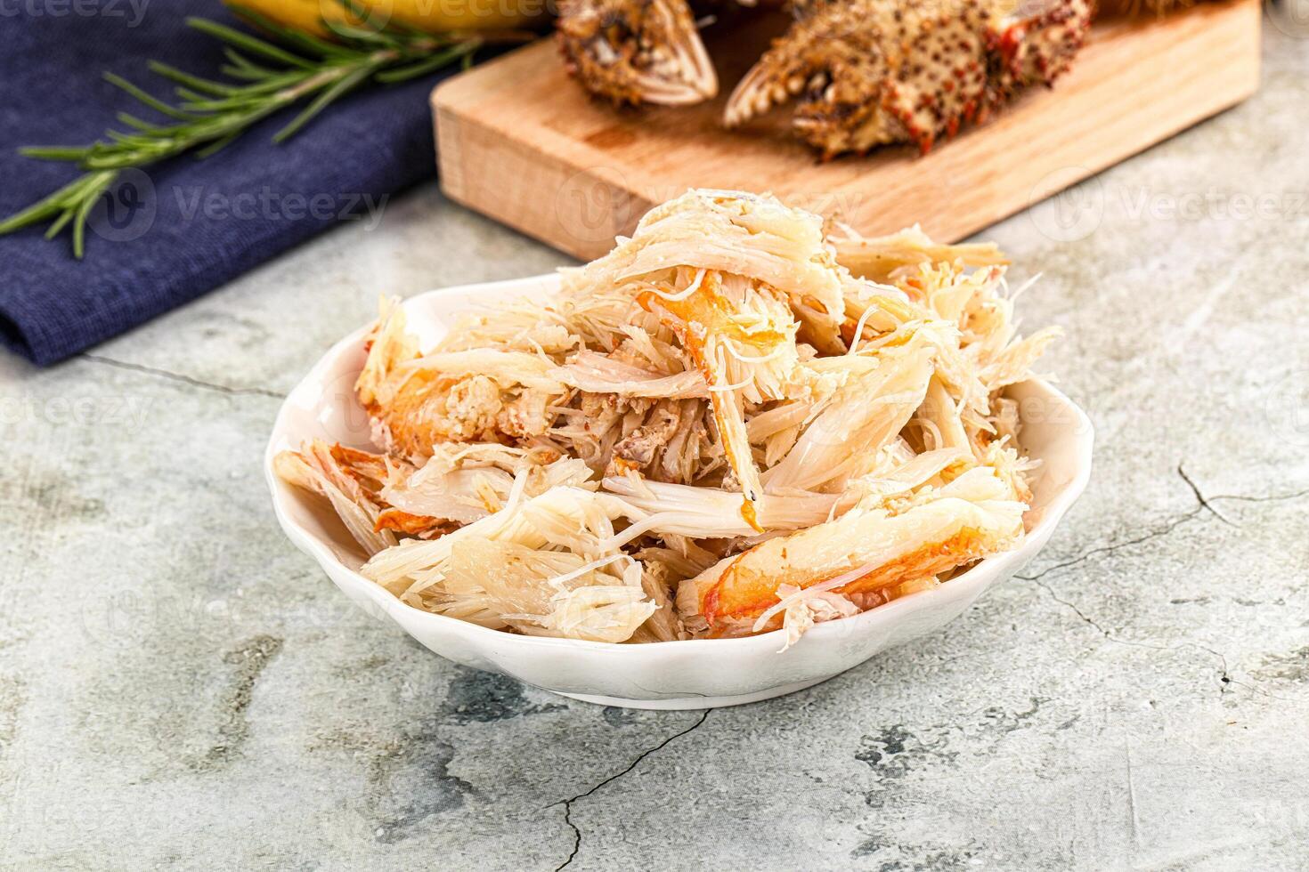 Wild natural crab meat for salad photo