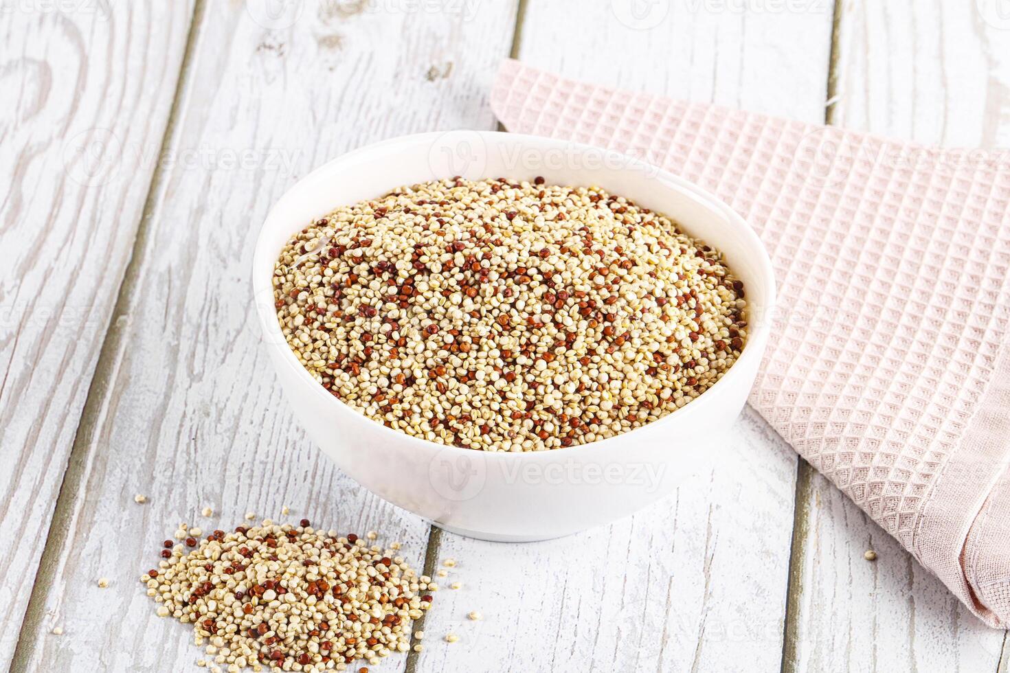 Raw dry quinoa cereal grain photo