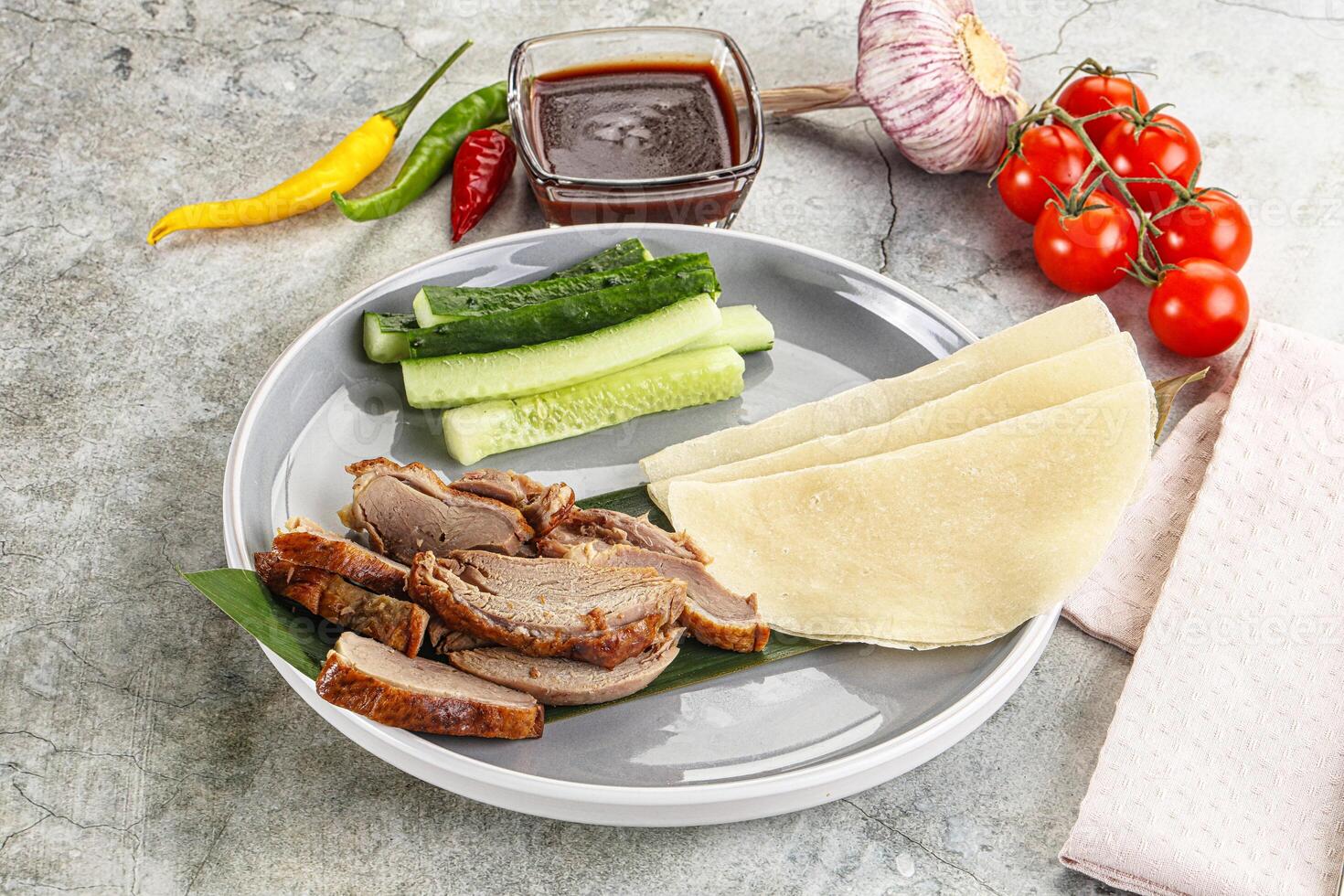 Chinese cuisine - roasted duck breast photo