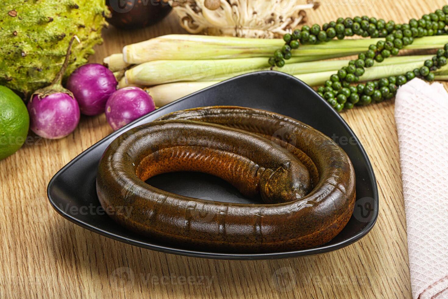 Fresh raw uncooked eel for grill photo