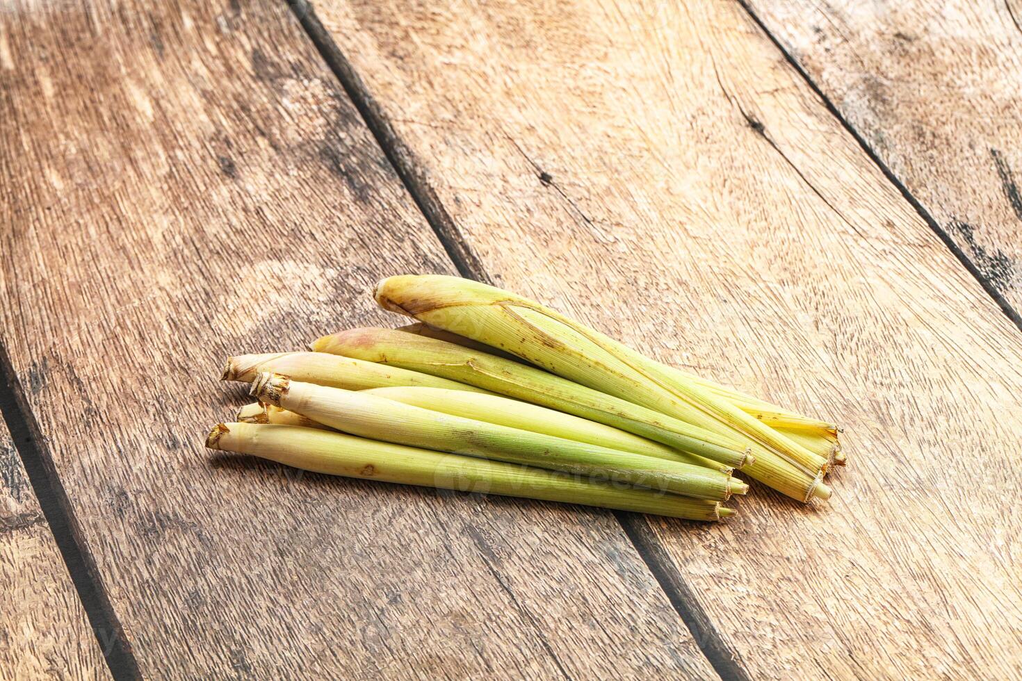 Green organic lemongrass stem heap photo