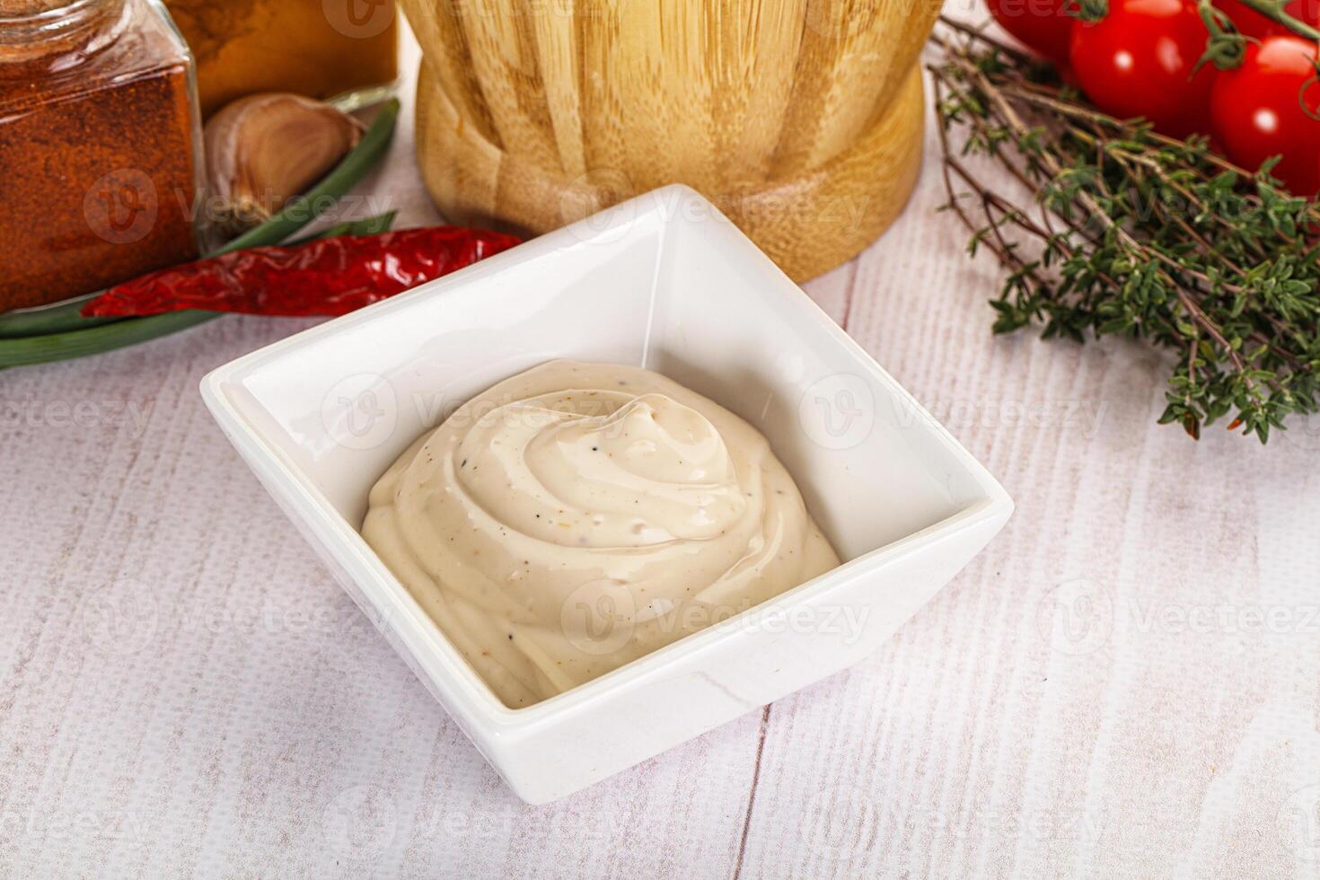 Burger sauce in the bowl photo