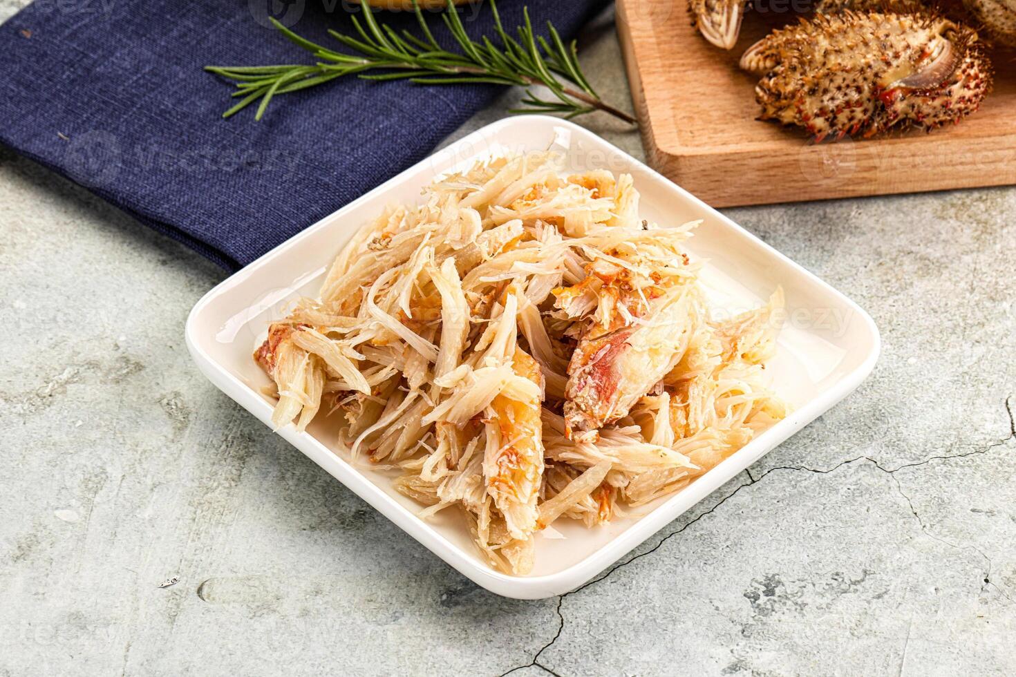 Wild natural crab meat for salad photo
