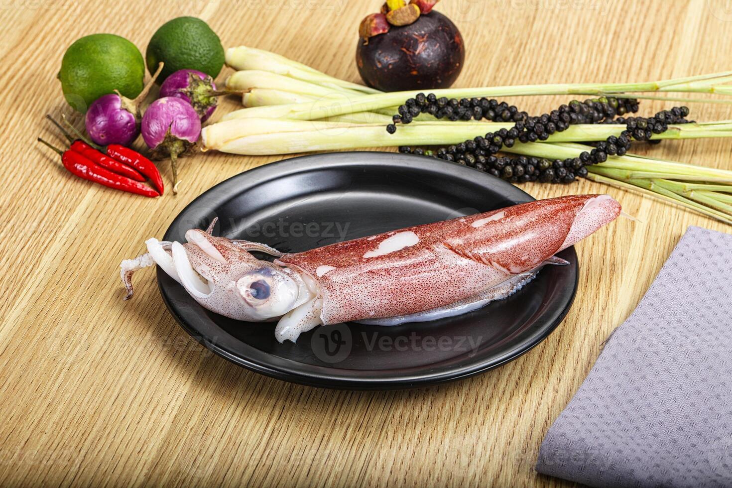 Raw fresh squid for cooking photo