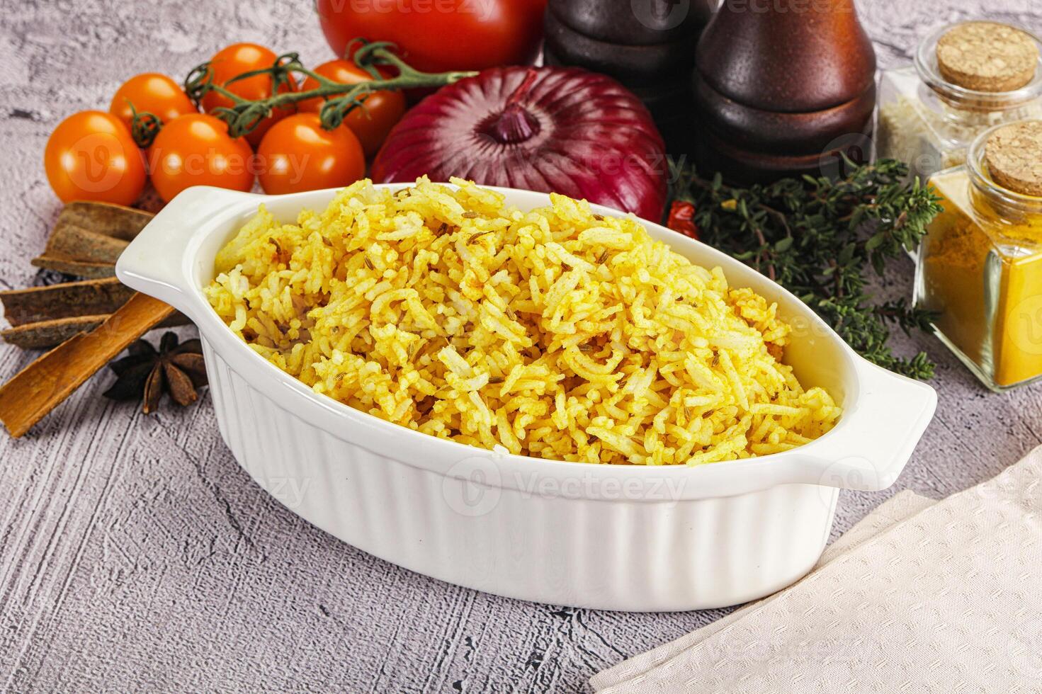 Indian cuisine lemon basmati rice photo