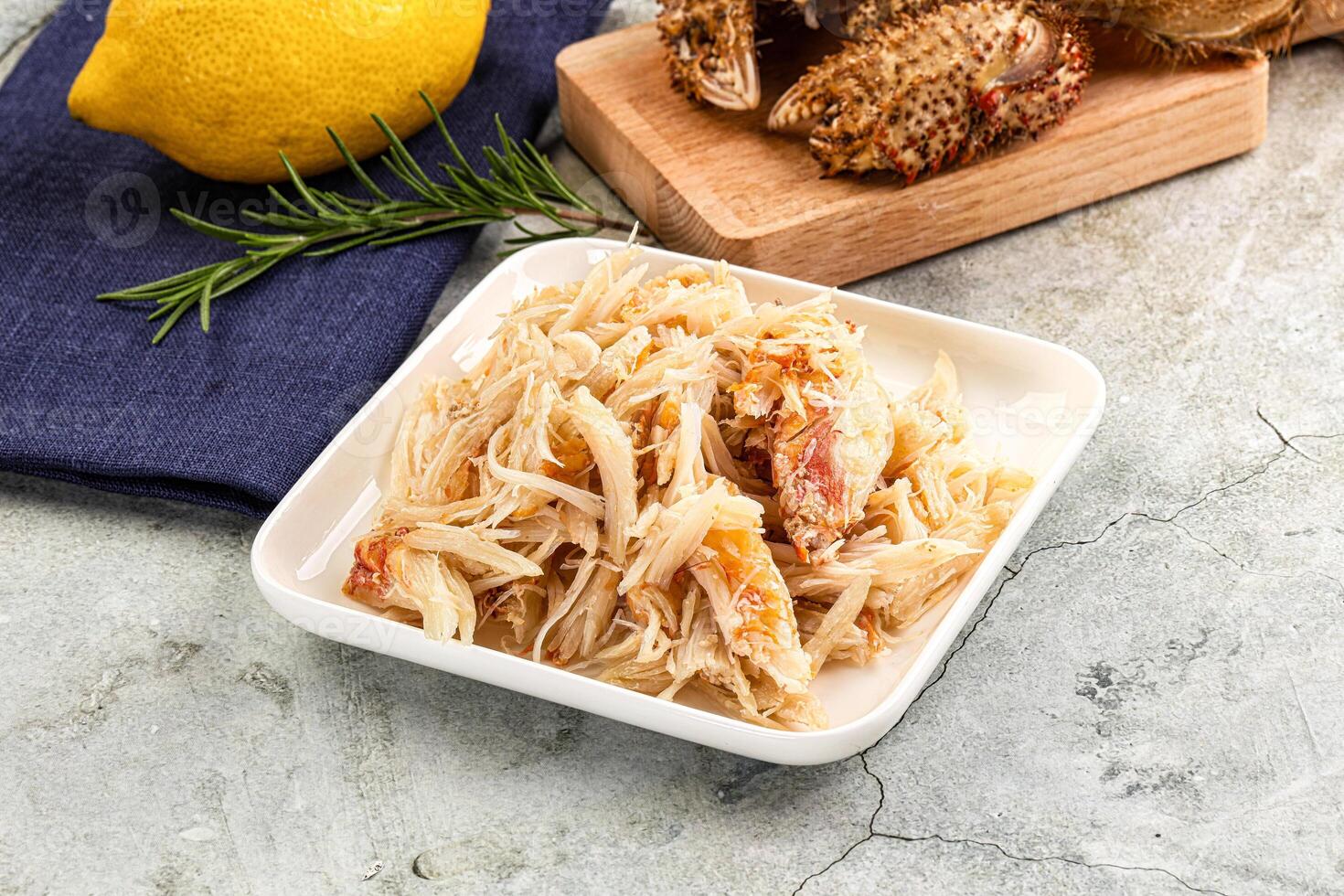 Wild natural crab meat for salad photo