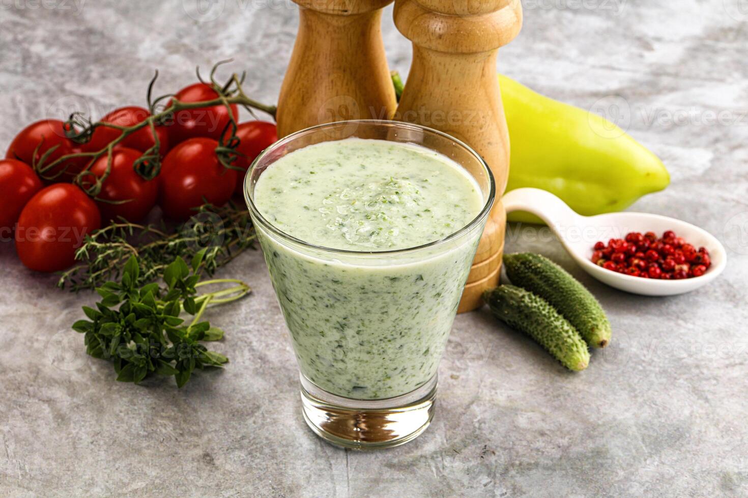 Fresh dietary detox cucumber smoothie photo